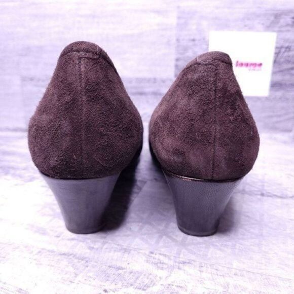 Naya Cailin Bow Pleated Bow Suede Cone Heel Pump Brown Women's sz 8.5 - Picture 4 of 8